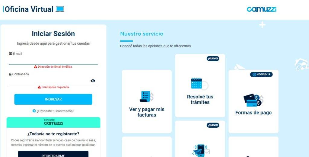 Camuzzi trámites online