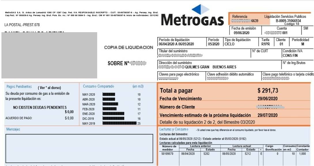 Metrogas seguridad datos online